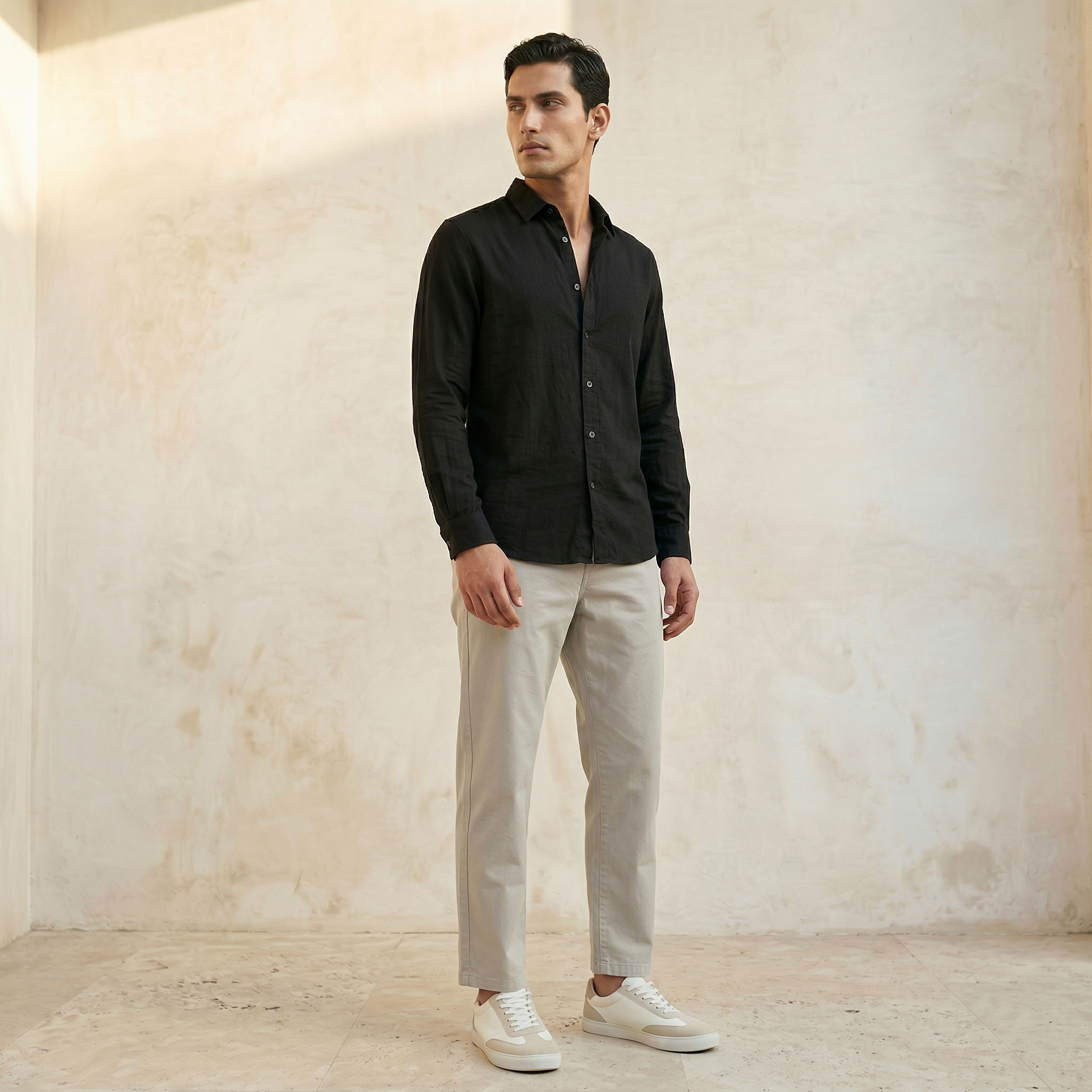 قميص بقصّة عادية بياقة وأكمام طويلة للرجال-men-clothing-shirts-image-3