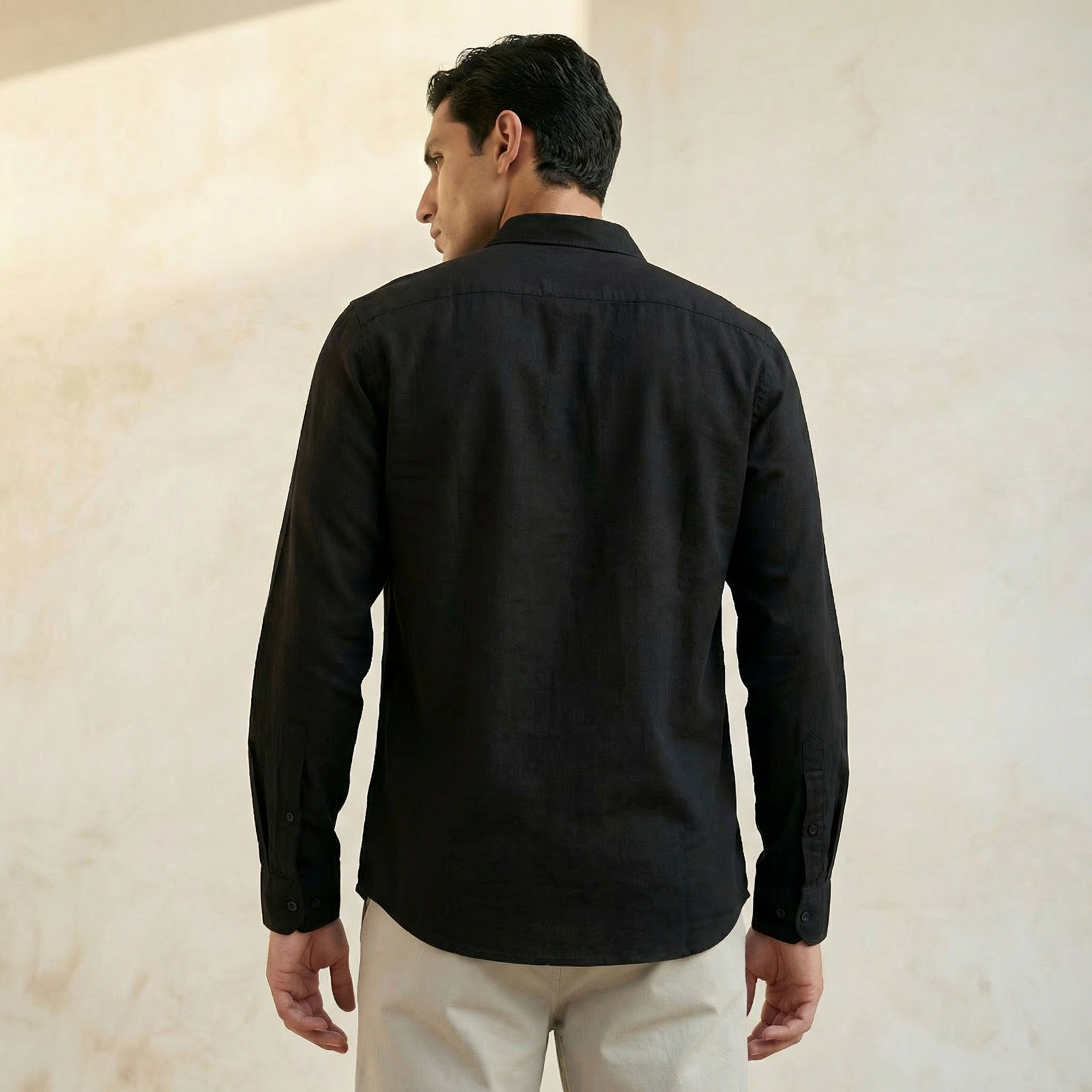 قميص بقصّة عادية بياقة وأكمام طويلة للرجال-men-clothing-shirts-image-4
