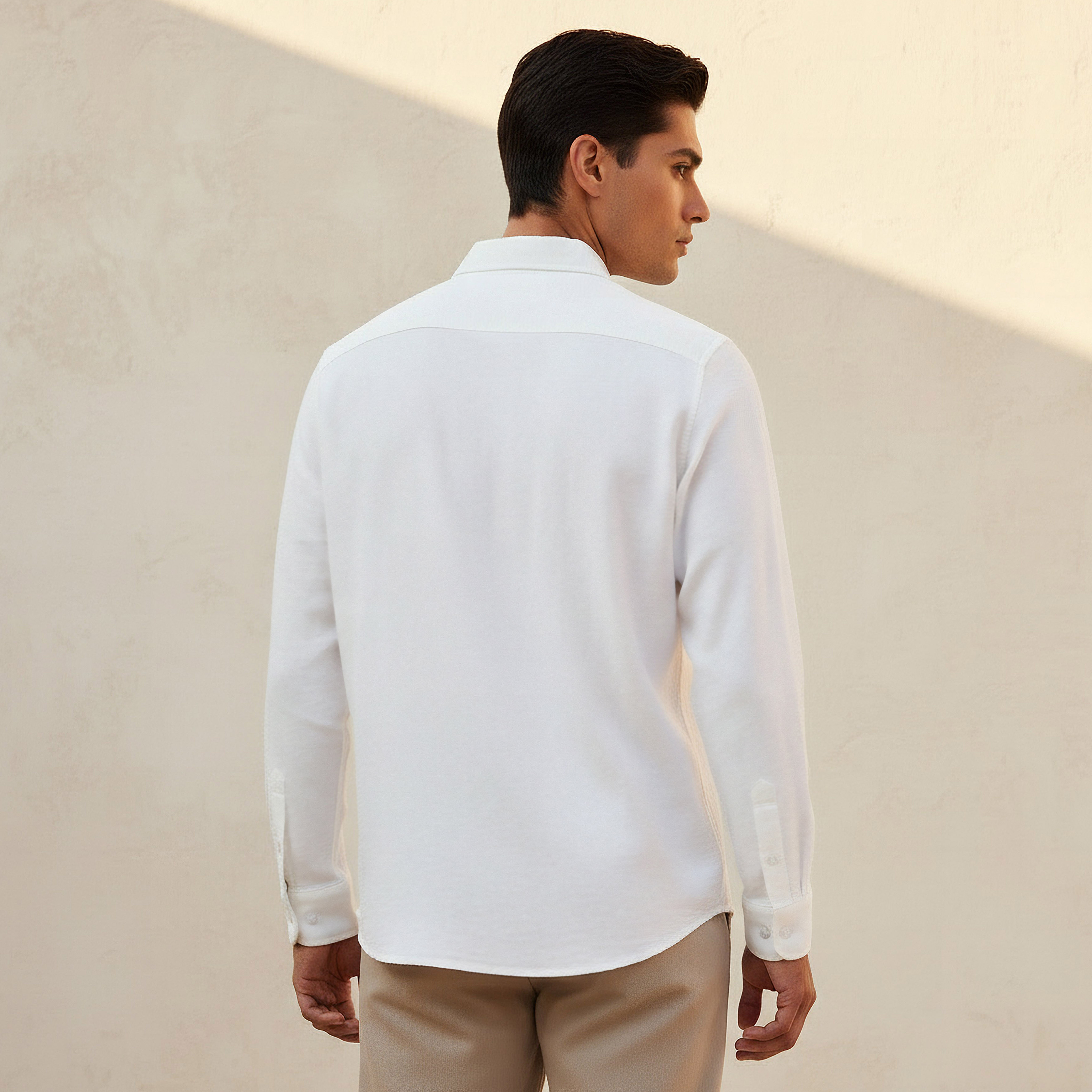 Men Regular Fit Collared Long Sleeve Shirt-men-clothing-shirts-image-4