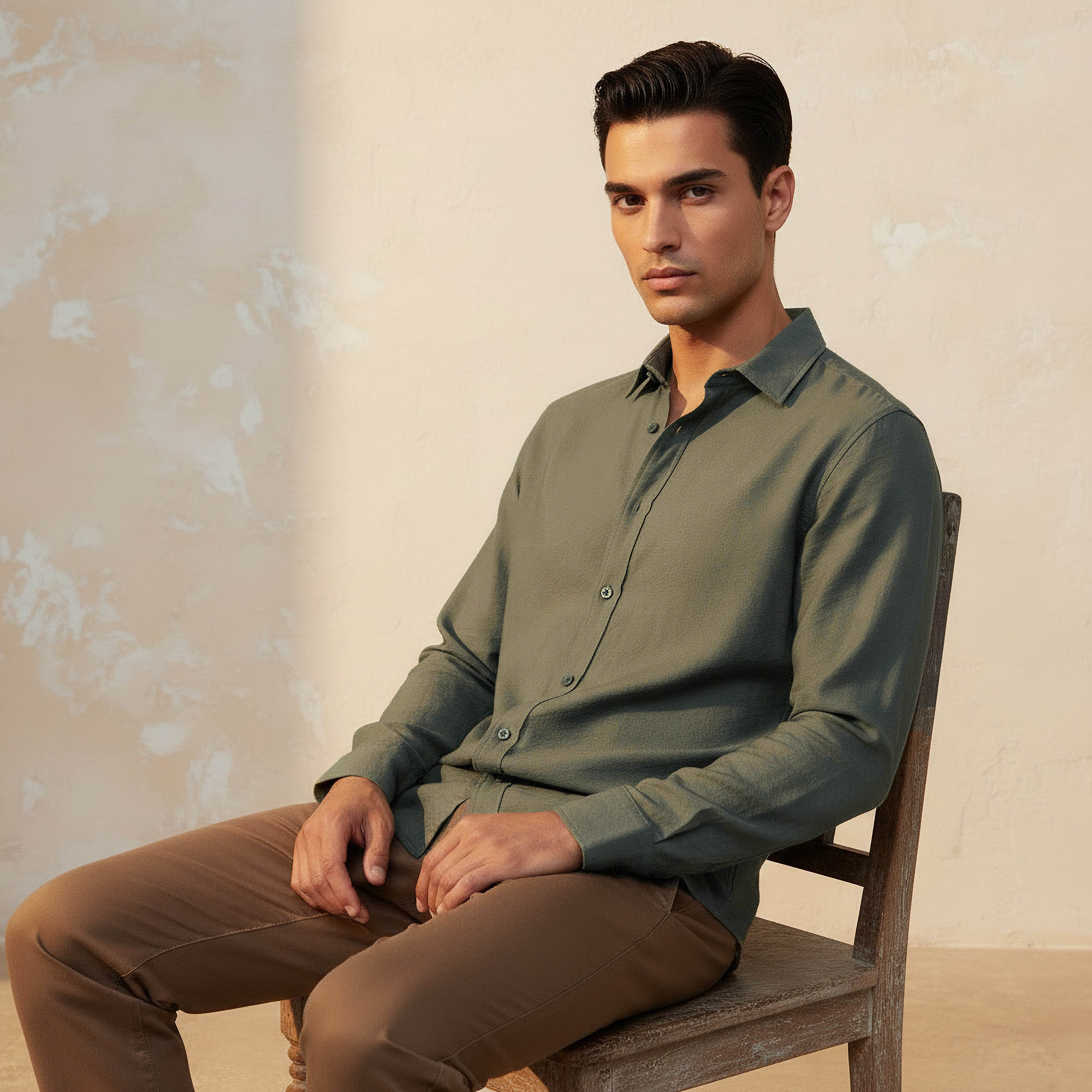 Men Regular Fit Collared Long Sleeve Shirt-men-clothing-shirts-image-3