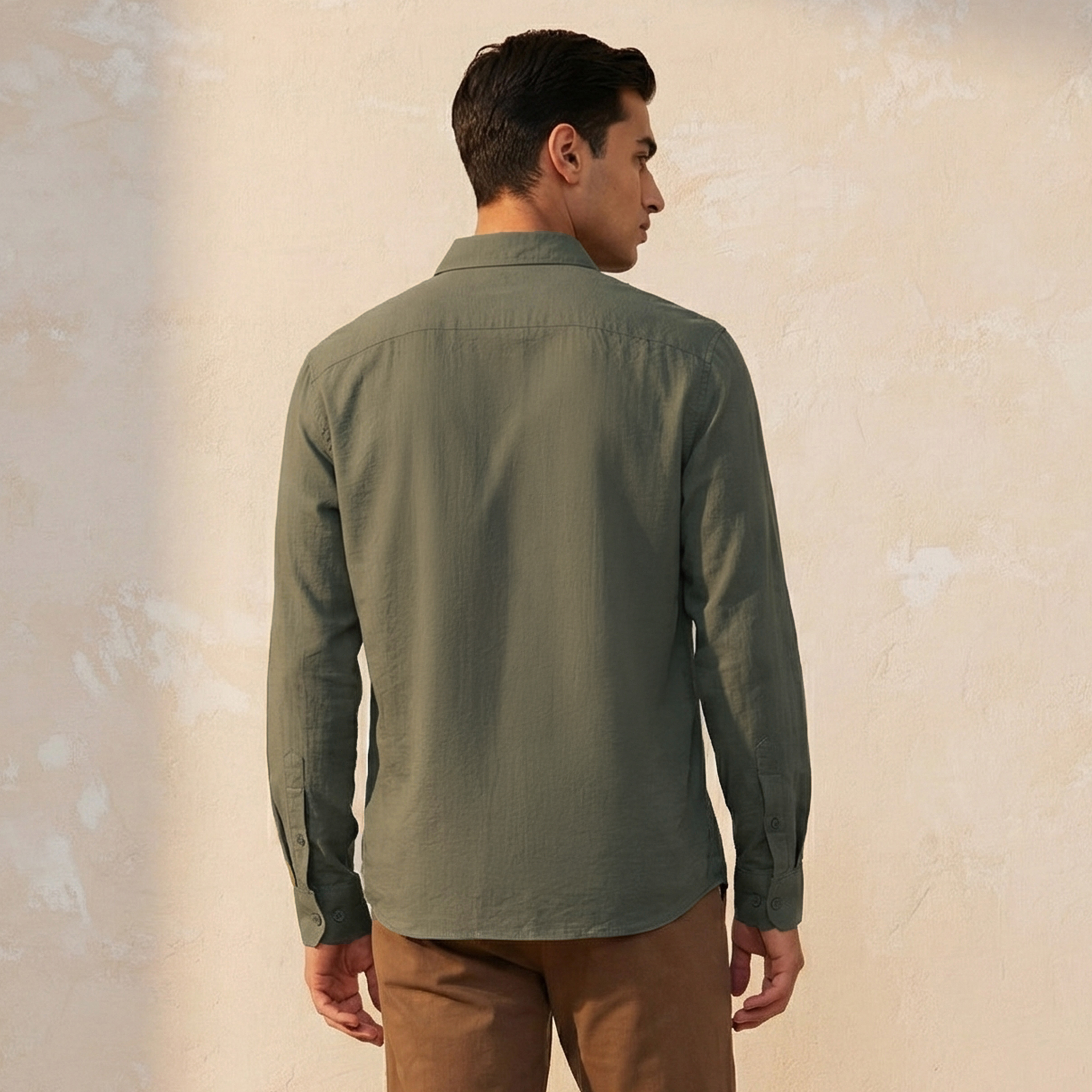 Men Regular Fit Collared Long Sleeve Shirt-men-clothing-shirts-image-4