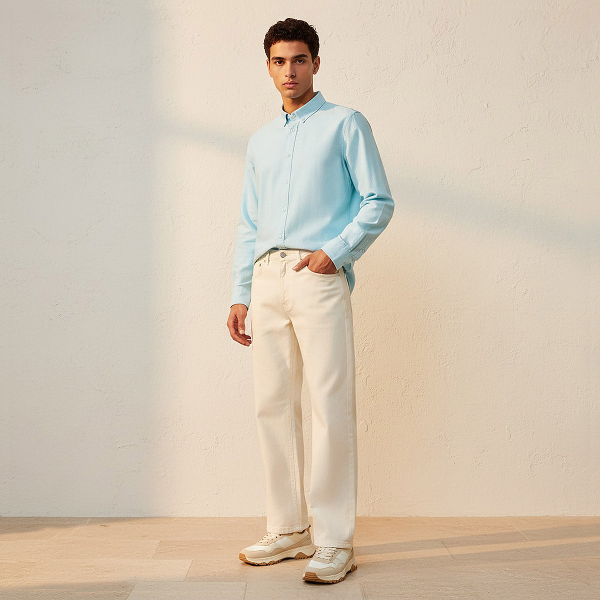 Men Slim Fit Button-Down Collar Long Sleeve Shirt-men-clothing-shirts-image-3