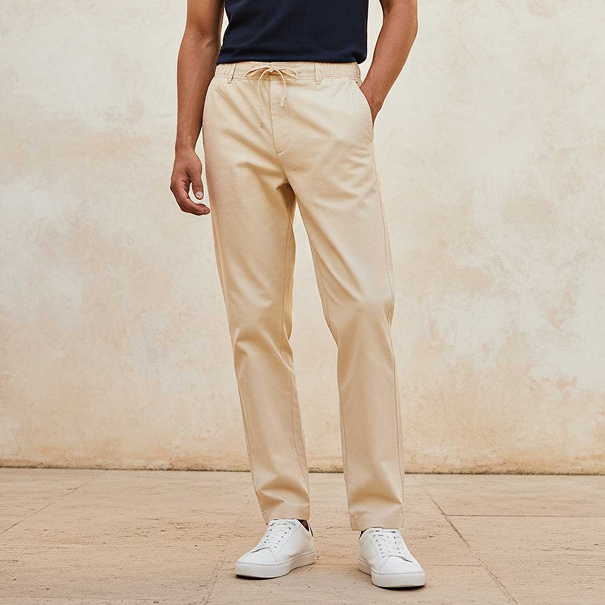 Splash Basic Relaxed Fit Linen Blend Pants-men-clothing-coordsets-image-1