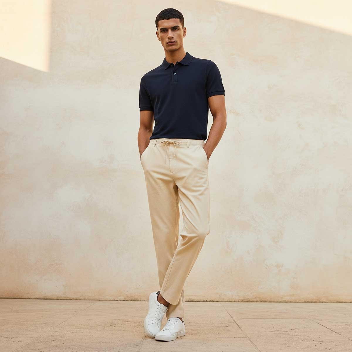 Splash Basic Relaxed Fit Linen Blend Pants-men-clothing-coordsets-image-5