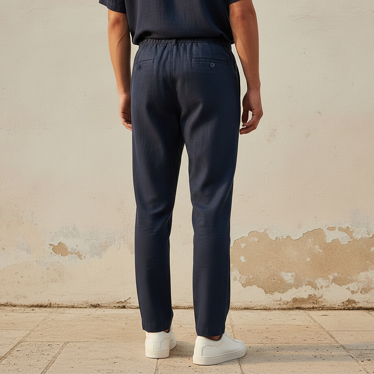 Splash Basic Relaxed Fit Linen Blend Pants-men-clothing-trousersandchinos-trousers-image-4