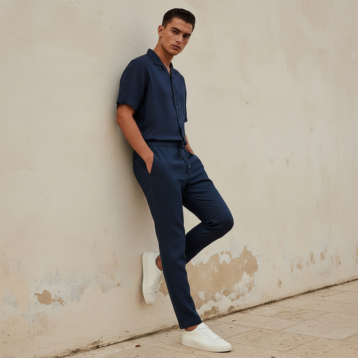 Splash Basic Relaxed Fit Linen Blend Pants-men-clothing-trousersandchinos-trousers-image-5