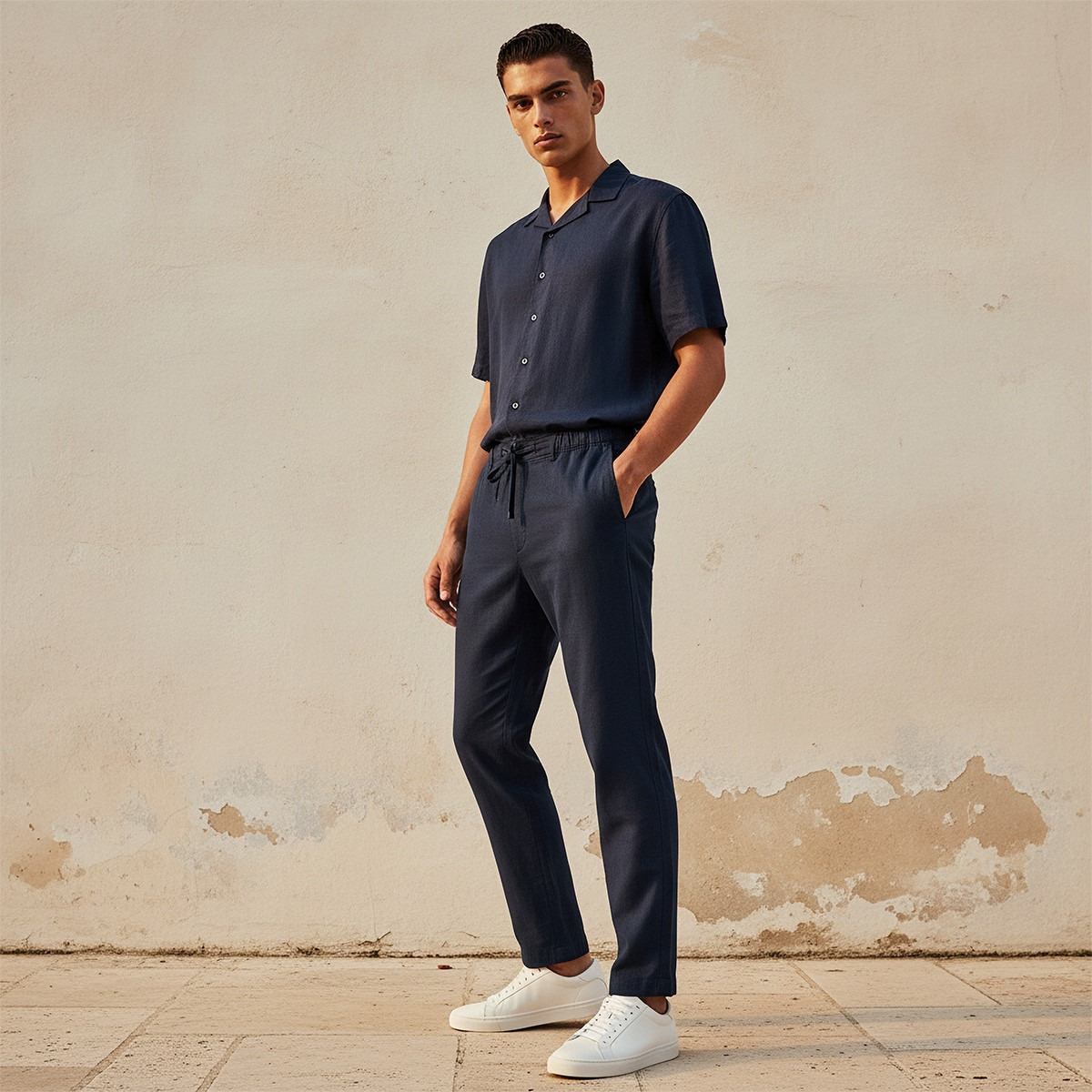 Splash Basic Relaxed Fit Linen Blend Pants-men-clothing-trousersandchinos-trousers-image-6