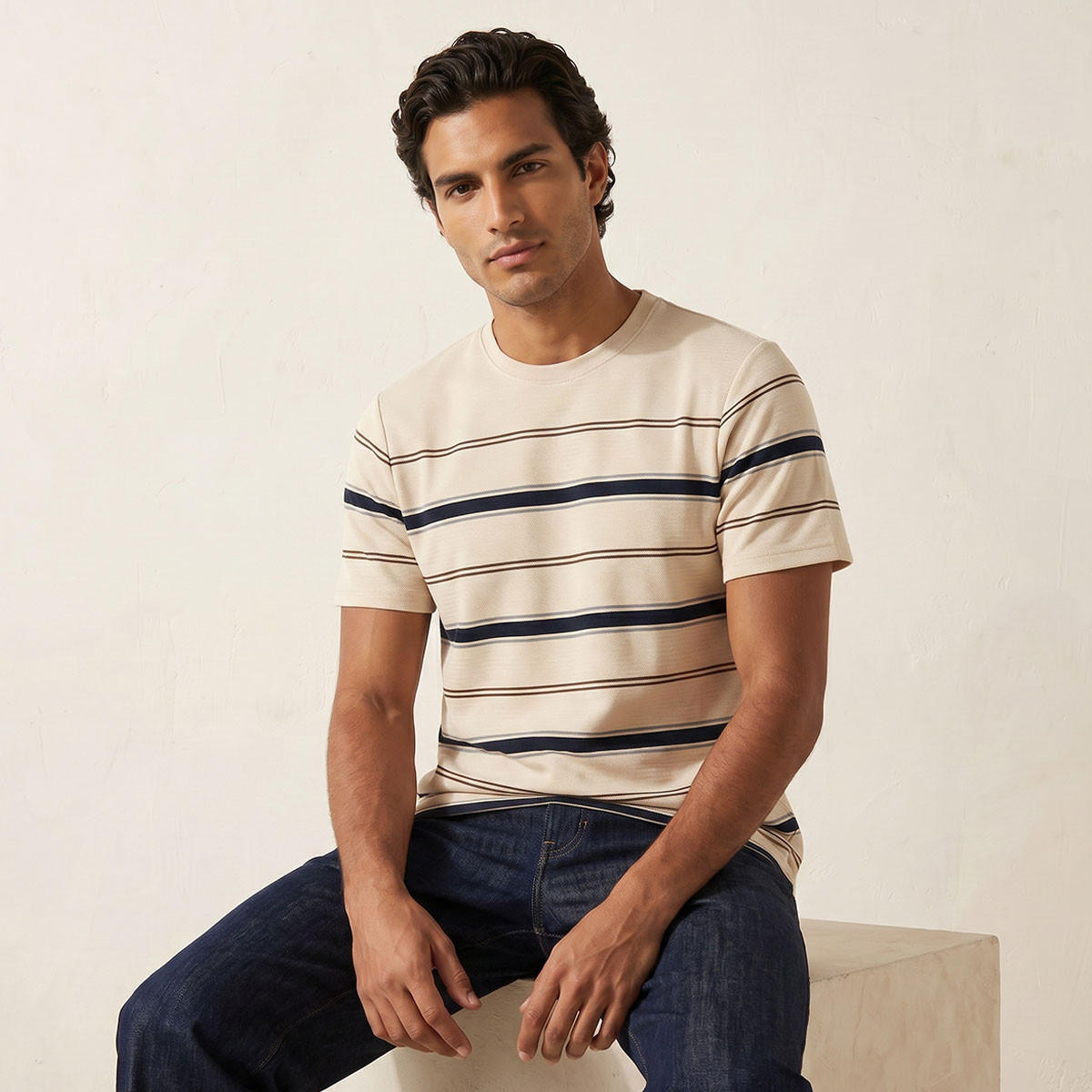Splash Basic Crew Neck Short Sleeves Striped T-shirt-men-clothing-tshirtsandpolos-tshirts-image-1