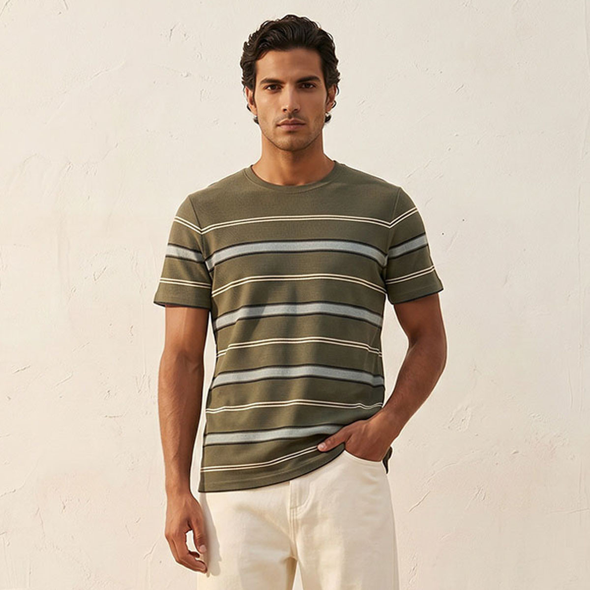 Splash Basic Crew Neck Short Sleeves Striped T-shirt-men-clothing-tshirtsandpolos-tshirts-image-1