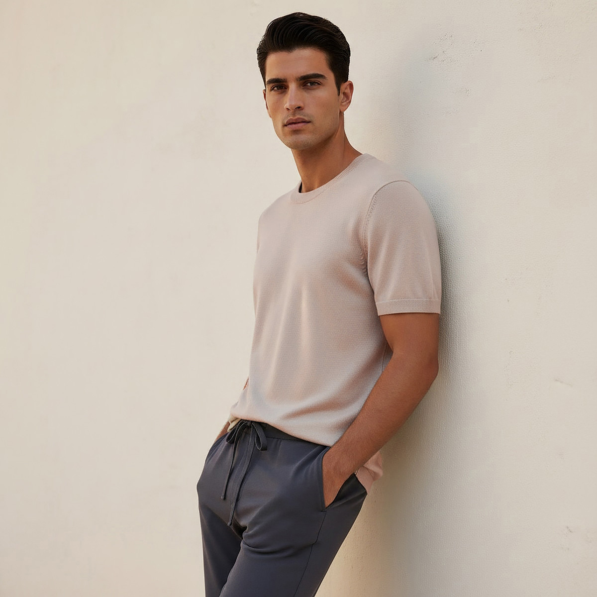 تيشيرت بقصّة عادية وياقة ضيّقة من سبلاش بيزكس-men-clothing-tshirtsandpolos-tshirts-image-1