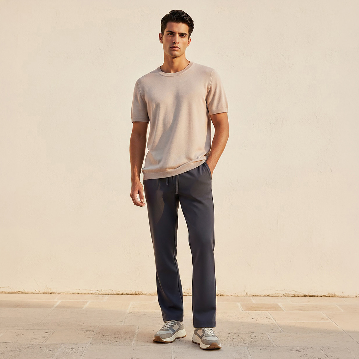 تيشيرت بقصّة عادية وياقة ضيّقة من سبلاش بيزكس-men-clothing-tshirtsandpolos-tshirts-image-3