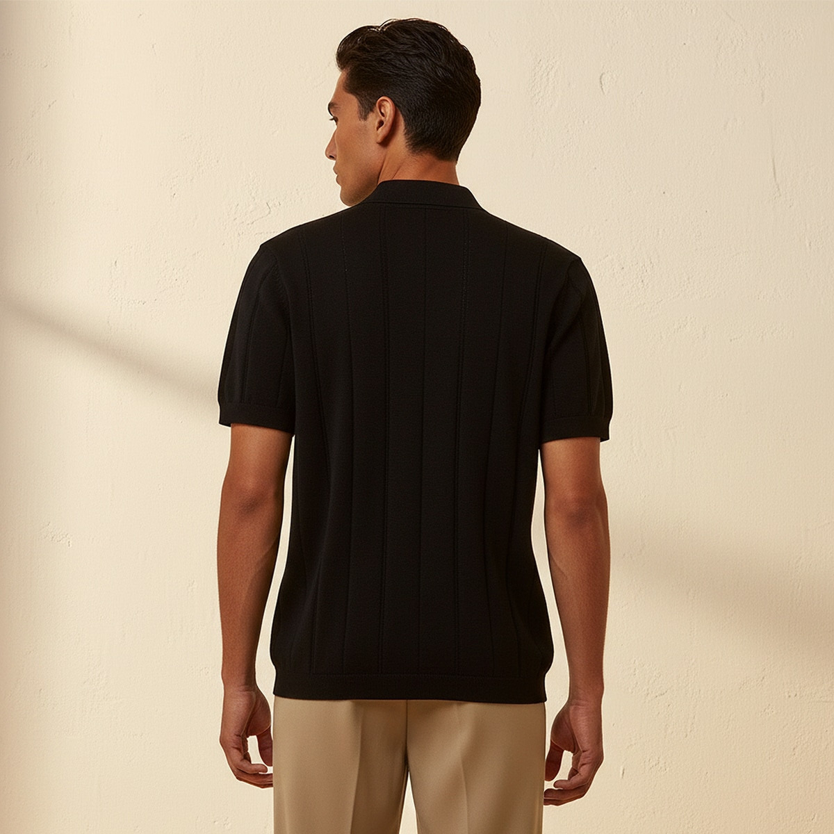 تيشيرت بولو بارز الملمس بأكمام قصيرة من أساسيات سبلاش-men-clothing-tshirtsandpolos-polos-image-4