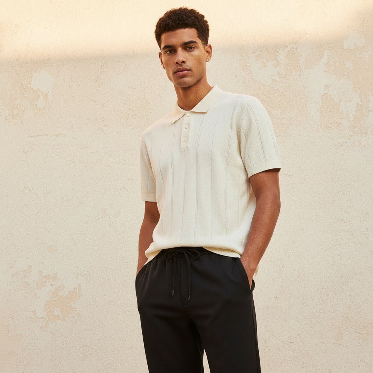 Splash Basic Short Sleeves Textured Polo T-shirt-men-clothing-tshirtsandpolos-polos-image-1