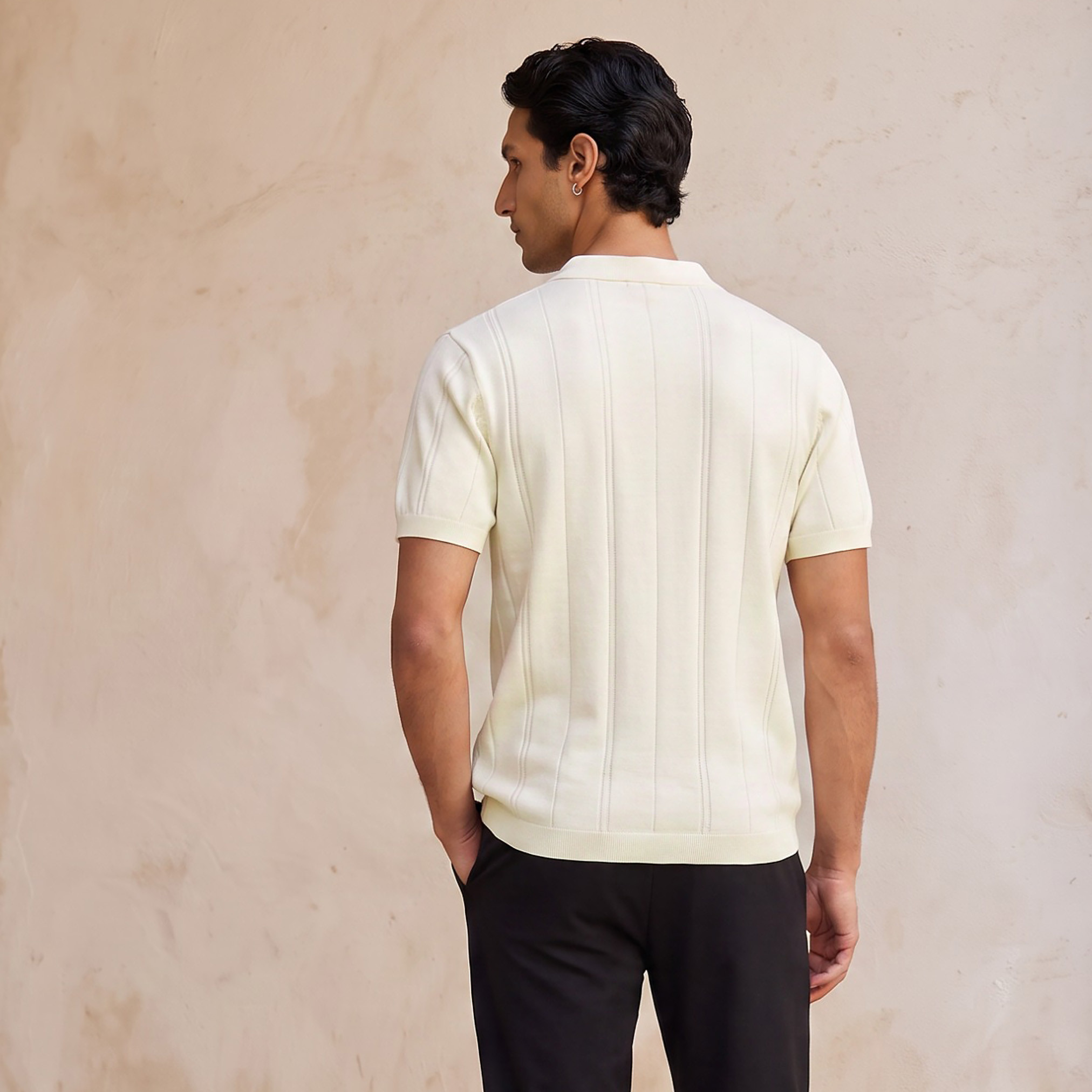 تيشيرت بولو بارز الملمس بأكمام قصيرة من أساسيات سبلاش-men-clothing-tshirtsandpolos-polos-image-4