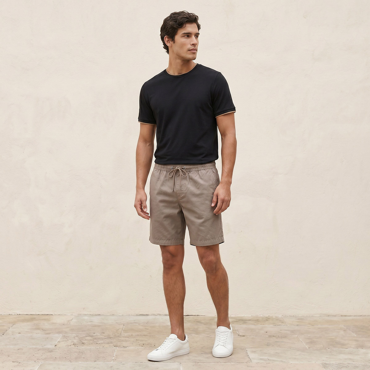 تيشيرت بيكيه كريب بقصّة عادية وياقة ضيّقة من سبلاش بيزكس-men-clothing-tshirtsandpolos-tshirts-image-3