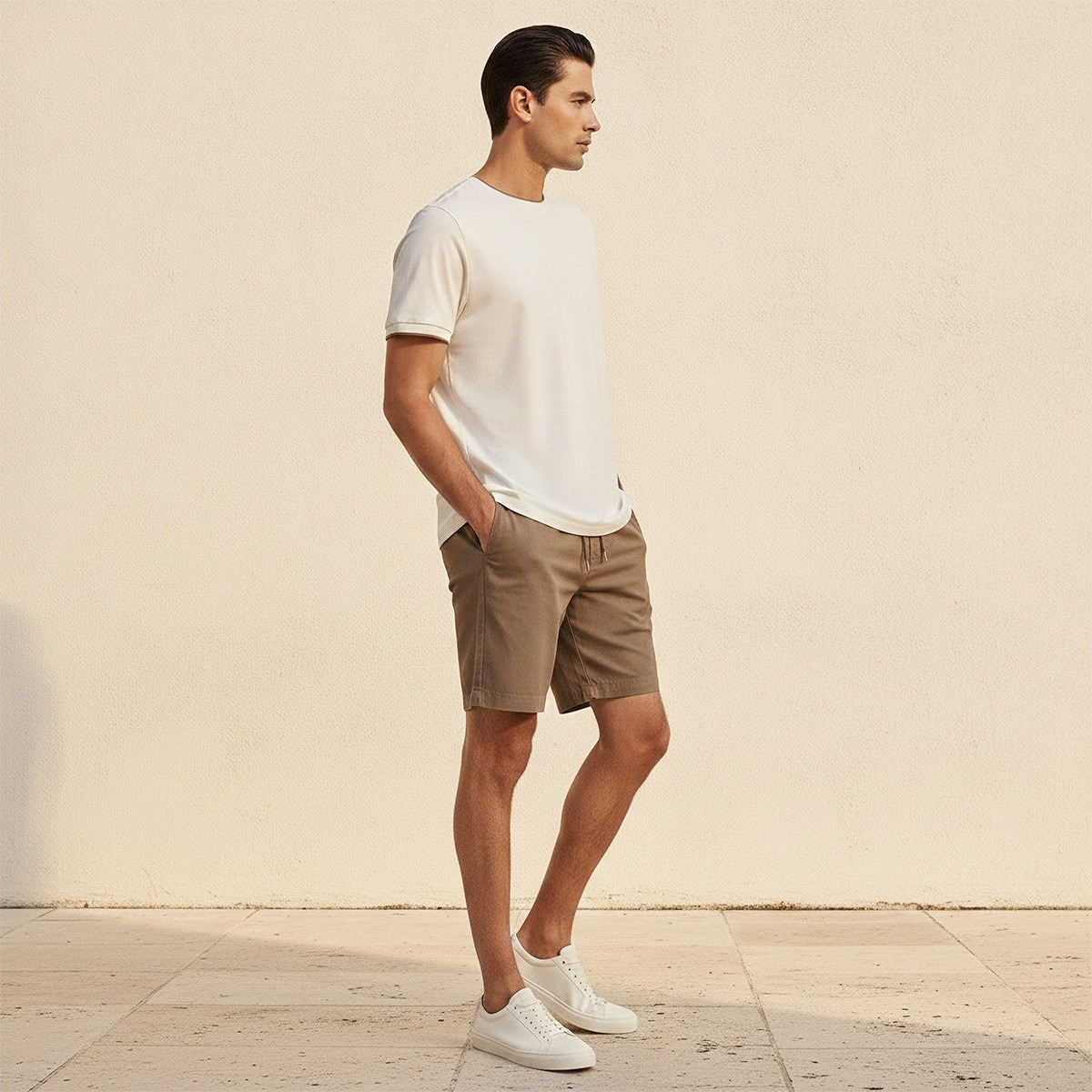 تيشيرت بيكيه كريب بقصّة عادية وياقة ضيّقة من سبلاش بيزكس-men-clothing-tshirtsandpolos-tshirts-image-3