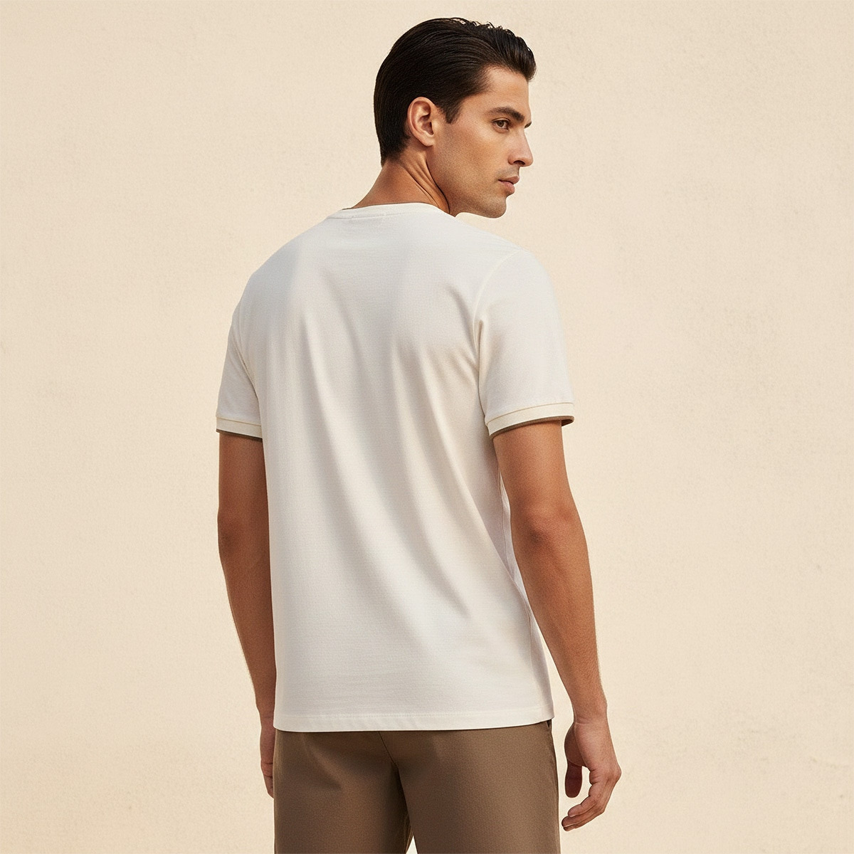 تيشيرت بيكيه كريب بقصّة عادية وياقة ضيّقة من سبلاش بيزكس-men-clothing-tshirtsandpolos-tshirts-image-4