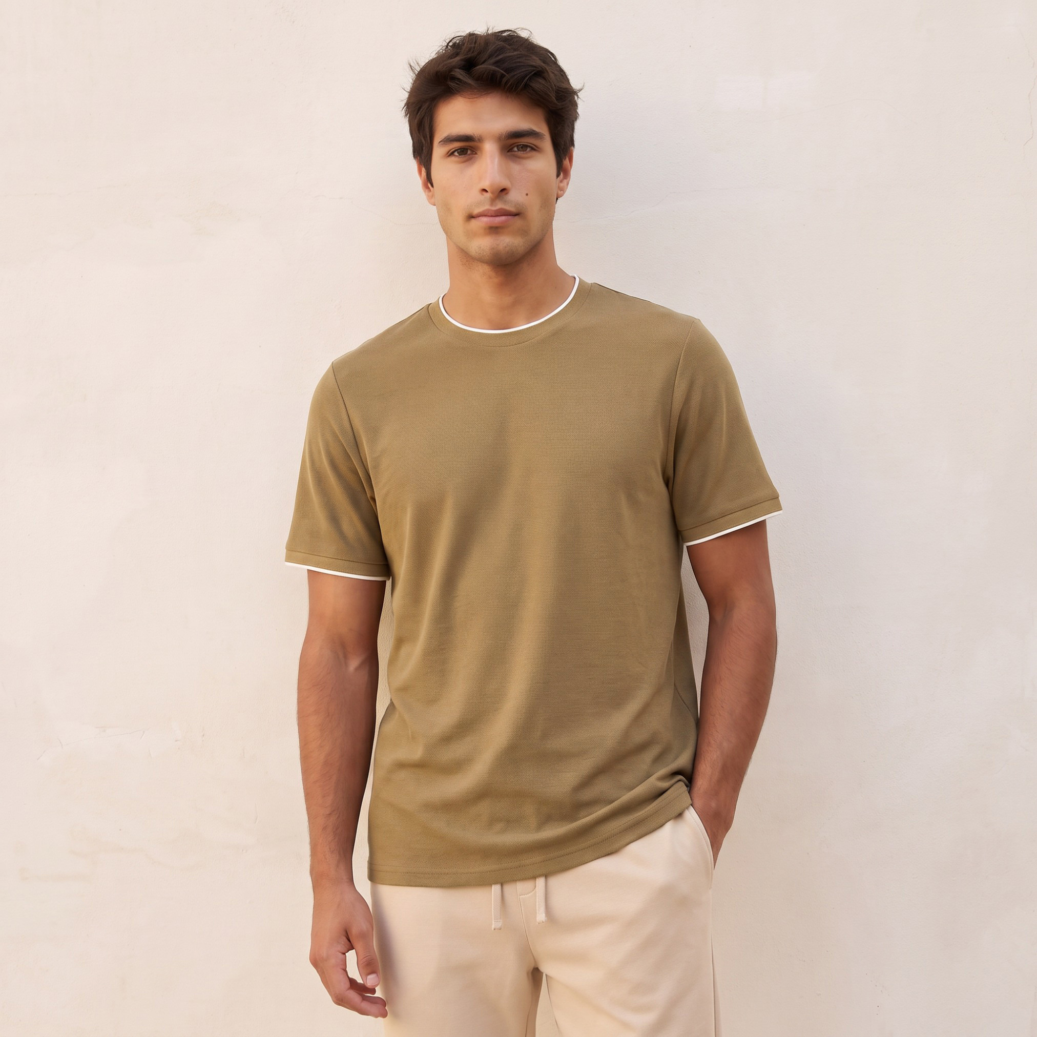 Splash Basics Regular Fit Crew Neck Crepe Pique T-shirt-men-clothing-tshirtsandpolos-tshirts-image-1