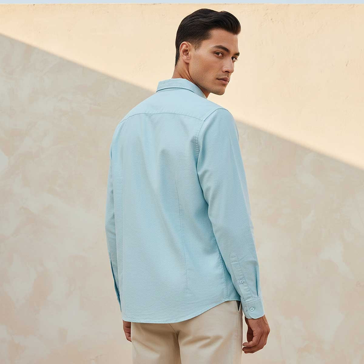 Splash Basic Regular Fit Button-Down Collar Textured Long Sleeves Shirt-men-clothing-shirts-image-4