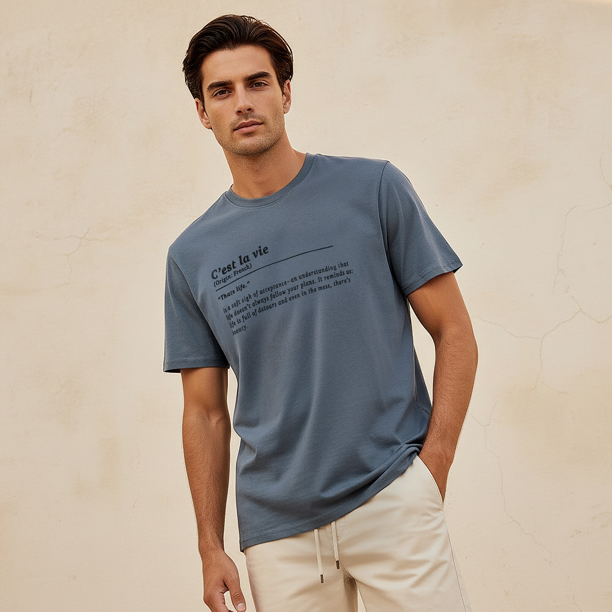 Men Regular Fit Crew Neck Short Sleeves Slogan Print T-shirt-men-clothing-tshirtsandpolos-tshirts-image-1