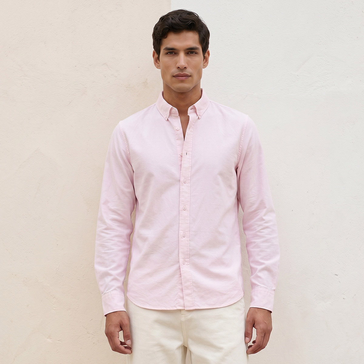 Splash Basic Regular Fit Button Down Collar Long Sleeves Shirt-men-clothing-shirts-image-1
