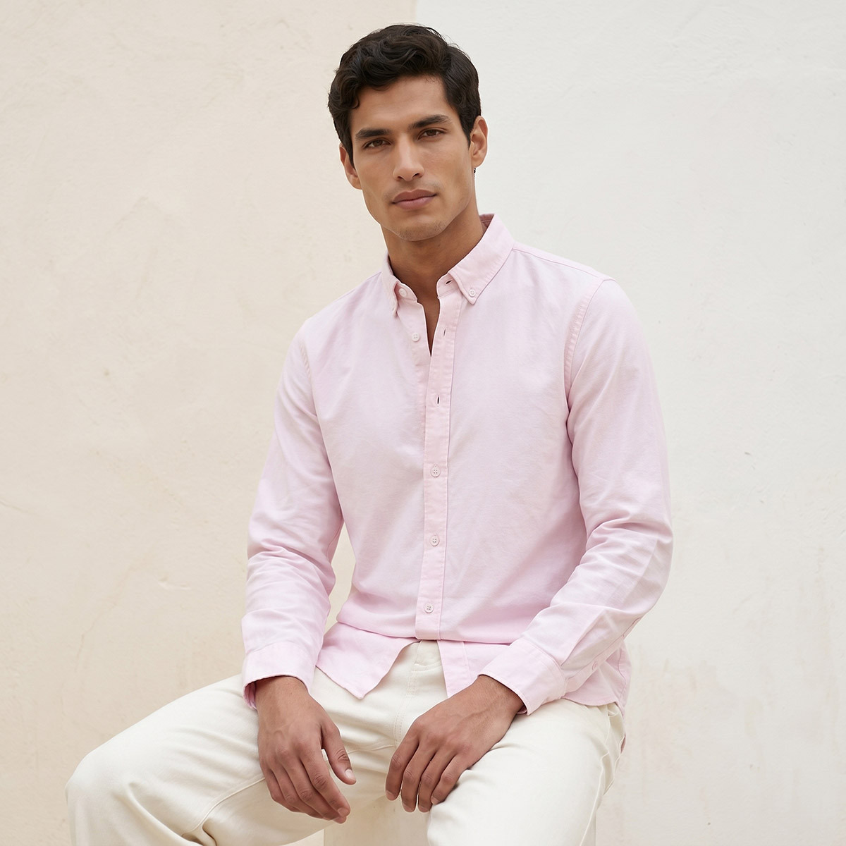 Splash Basic Regular Fit Button Down Collar Long Sleeves Shirt-men-clothing-shirts-image-5