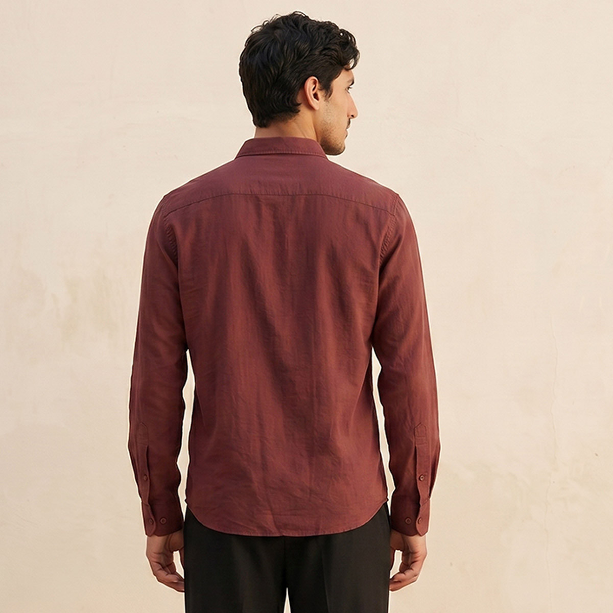 Splash Basic Regular Fit Collared Crinkled Textured Long Sleeves Shirt-men-clothing-shirts-image-4