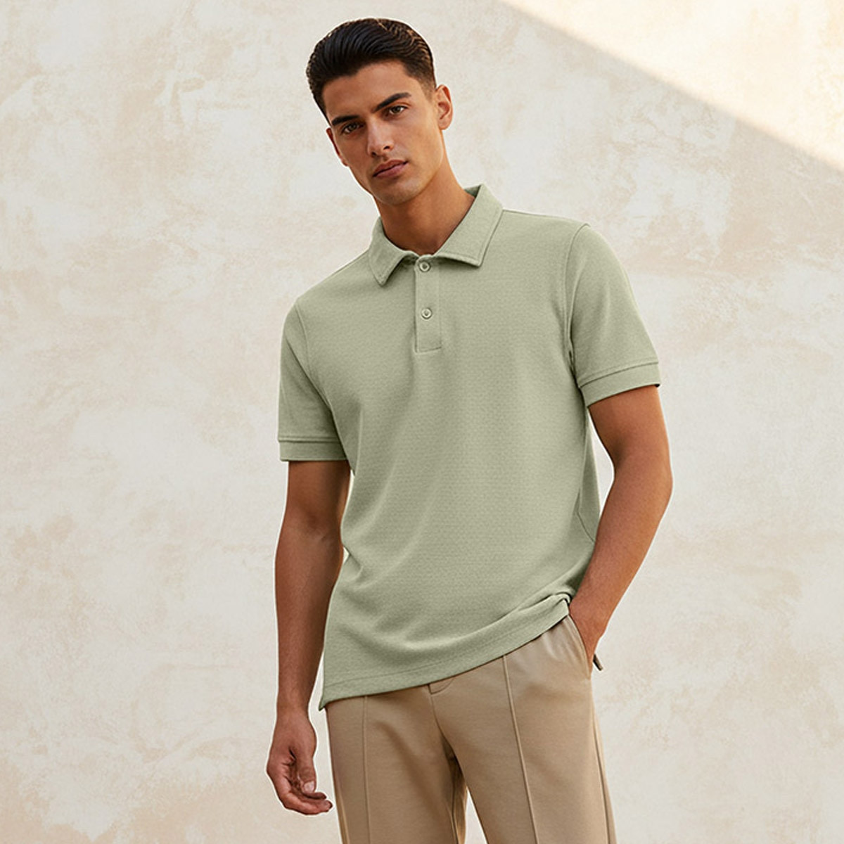 Splash Basic Short Sleeves Textured Polo T-shirt-men-clothing-tshirtsandpolos-polos-image-1