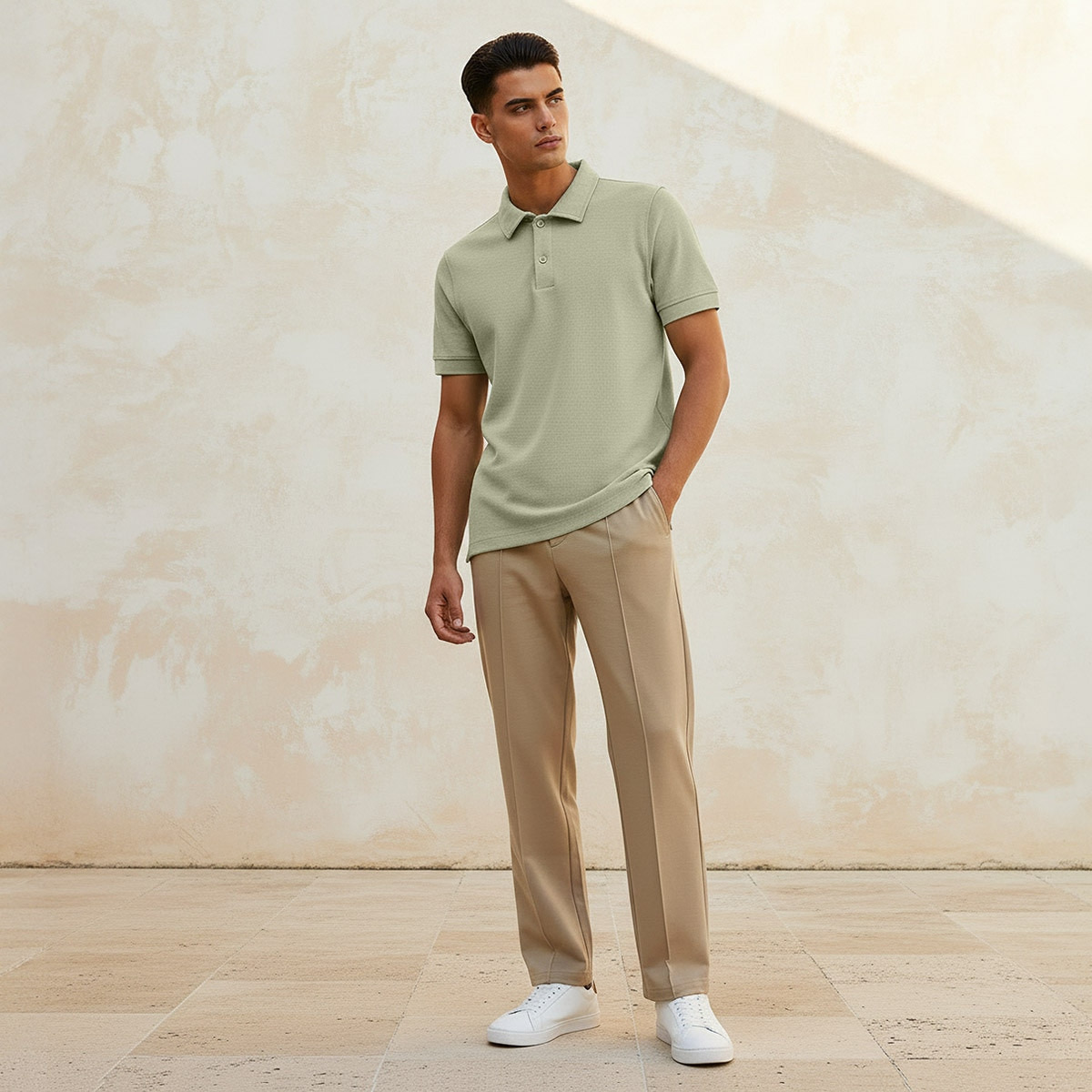 Splash Basic Short Sleeves Textured Polo T-shirt-men-clothing-tshirtsandpolos-polos-image-3