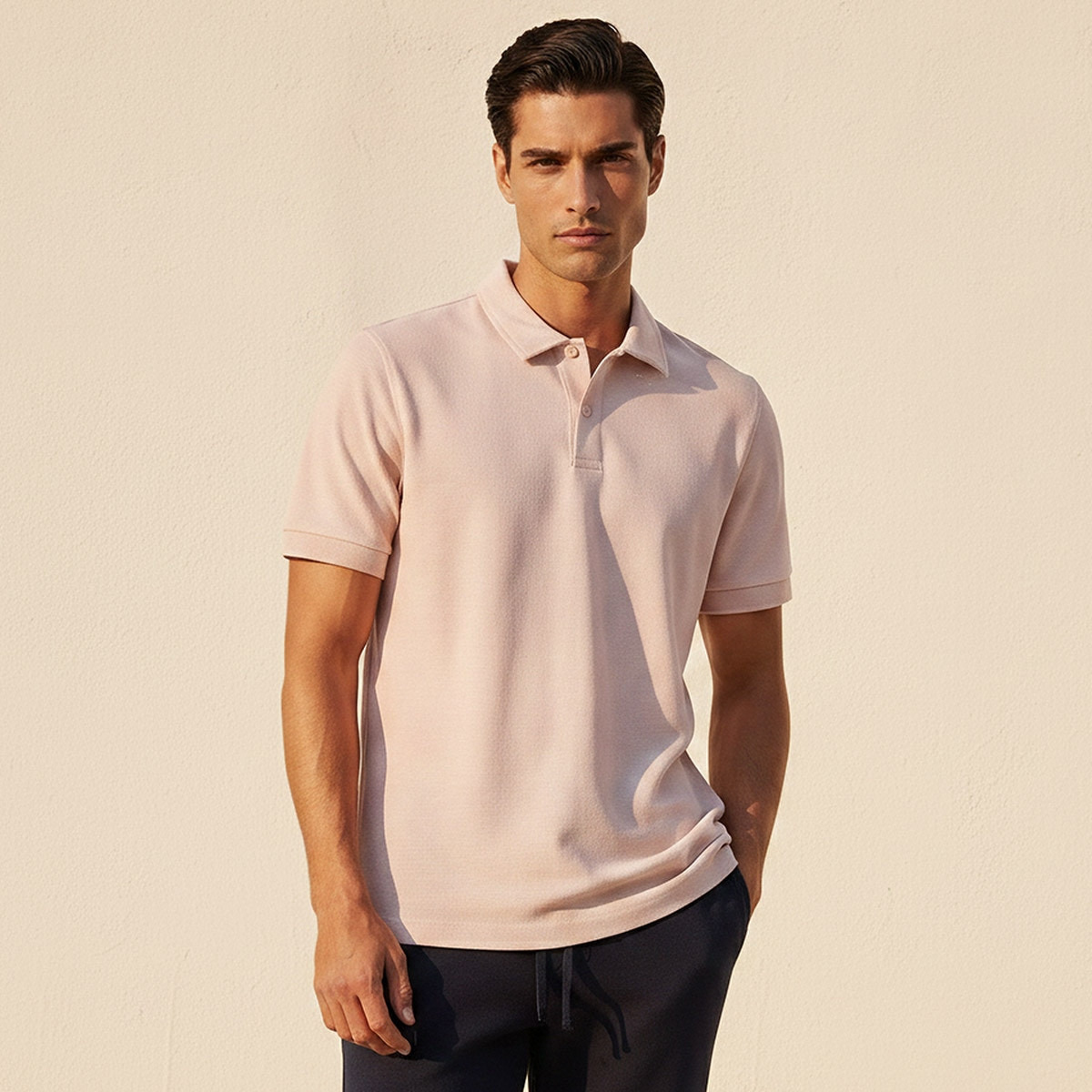 Splash Basic Short Sleeves Textured Polo T-shirt-men-clothing-tshirtsandpolos-polos-image-1
