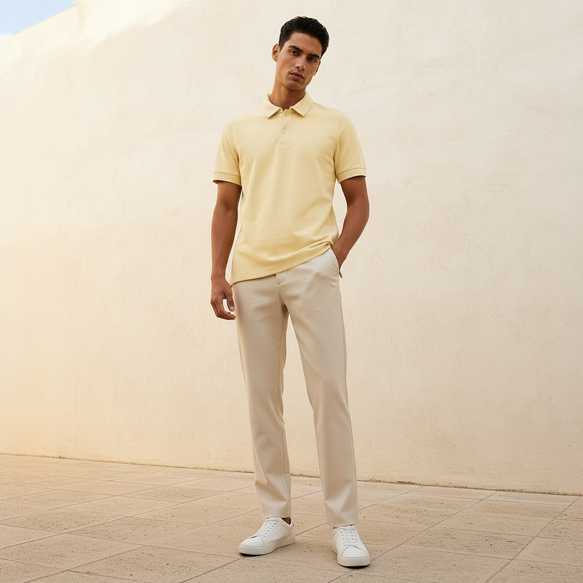 تيشيرت بولو بارز الملمس بأكمام قصيرة من سبلاش بيزك-men-clothing-tshirtsandpolos-polos-image-5