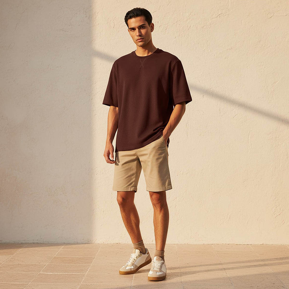 Men Slim Fit Crew Neck Short Sleeves Textured T-shirt-men-clothing-tshirtsandpolos-tshirts-image-3