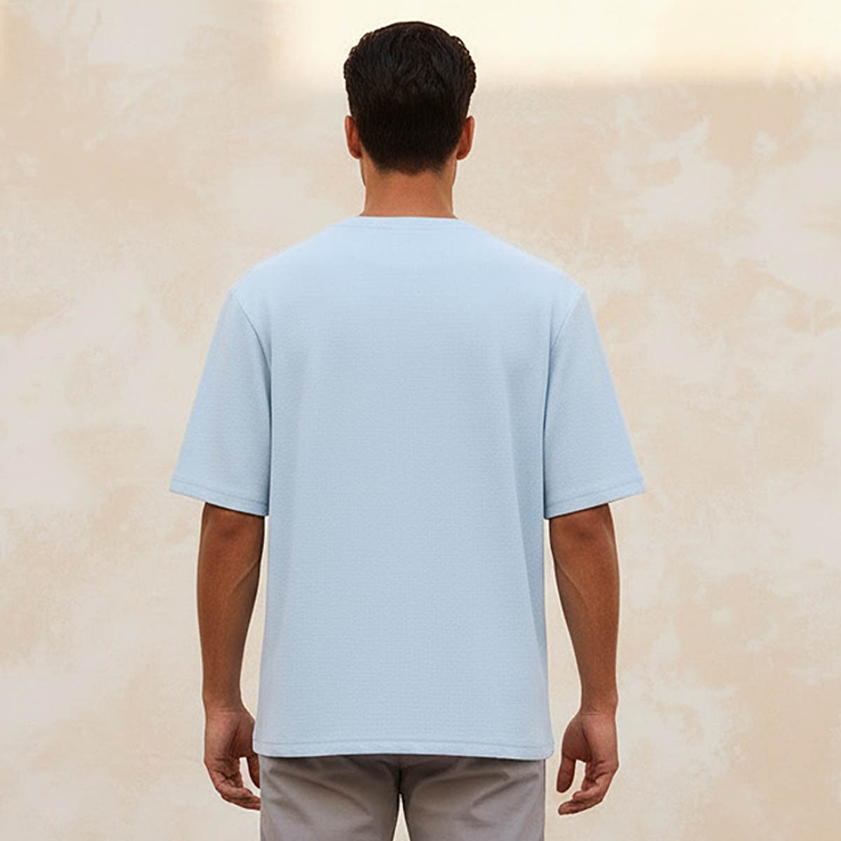 Men Slim Fit Crew Neck Short Sleeves Textured T-shirt-men-clothing-tshirtsandpolos-tshirts-image-4