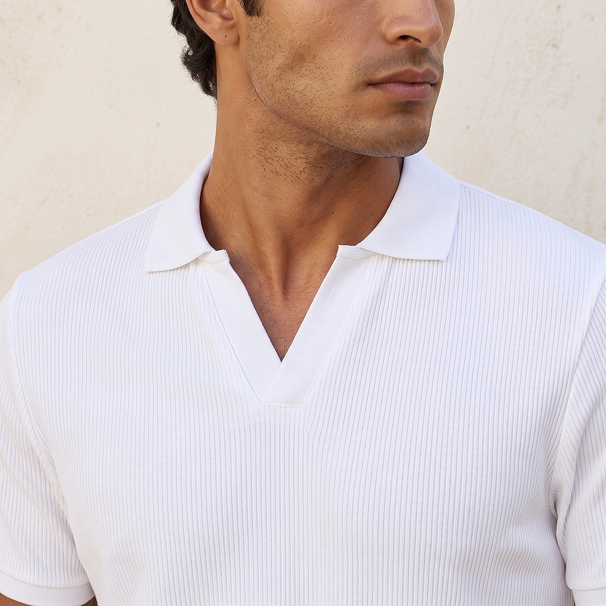 تيشيرت بولو قطن بقصة عادية وملمس بارز مضلع من سبلاش بيسك-men-clothing-tshirtsandpolos-polos-image-4