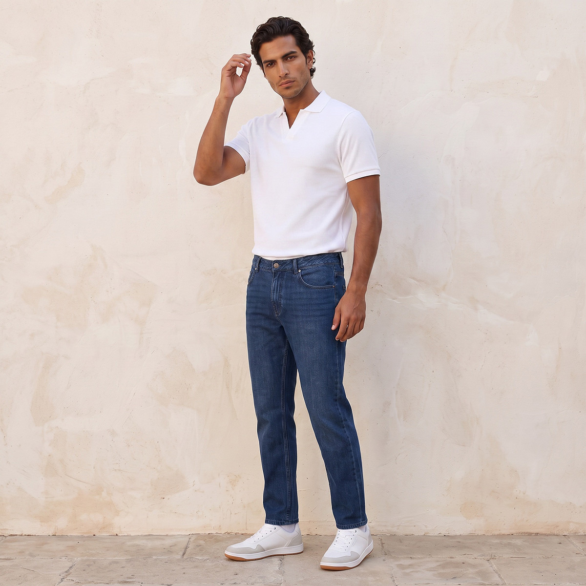 تيشيرت بولو قطن بقصة عادية وملمس بارز مضلع من سبلاش بيسك-men-clothing-tshirtsandpolos-polos-image-6