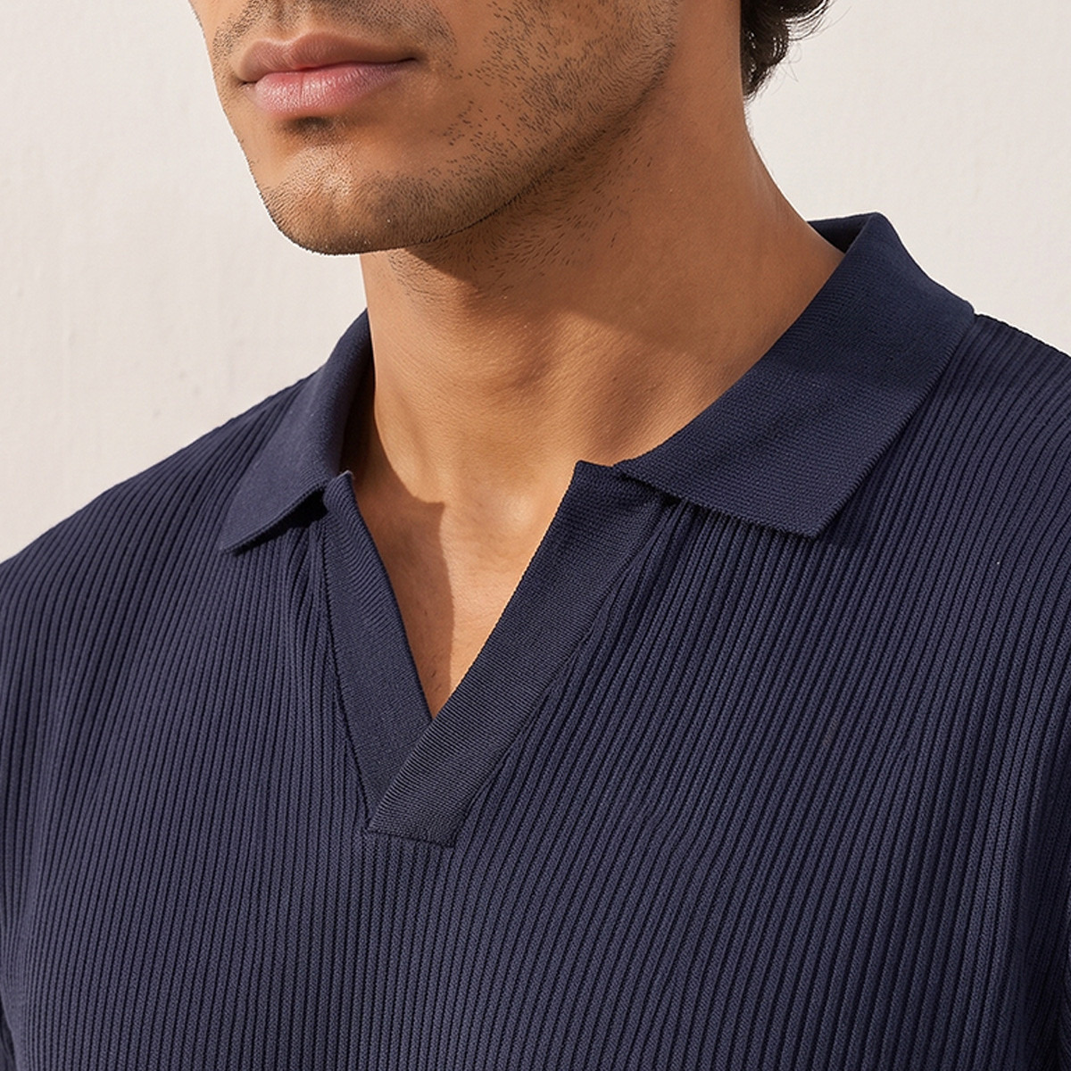 تيشيرت بولو قطن بقصة عادية وملمس بارز مضلع من سبلاش بيسك-men-clothing-tshirtsandpolos-polos-image-5