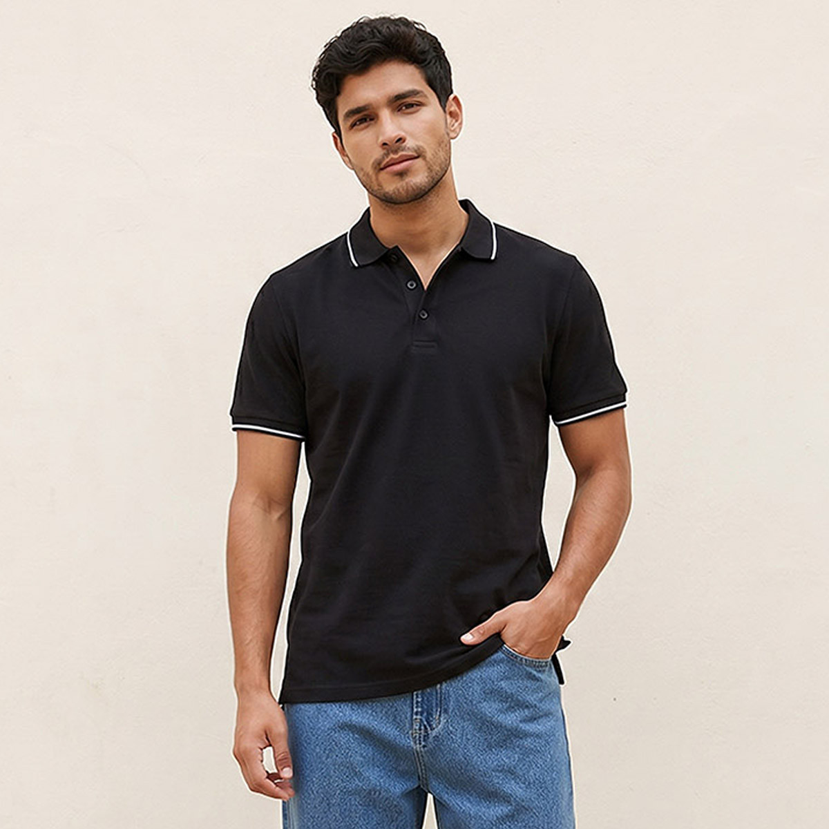 Splash Basic Short Sleeves Textured Polo T-shirt-men-clothing-tshirtsandpolos-polos-image-1