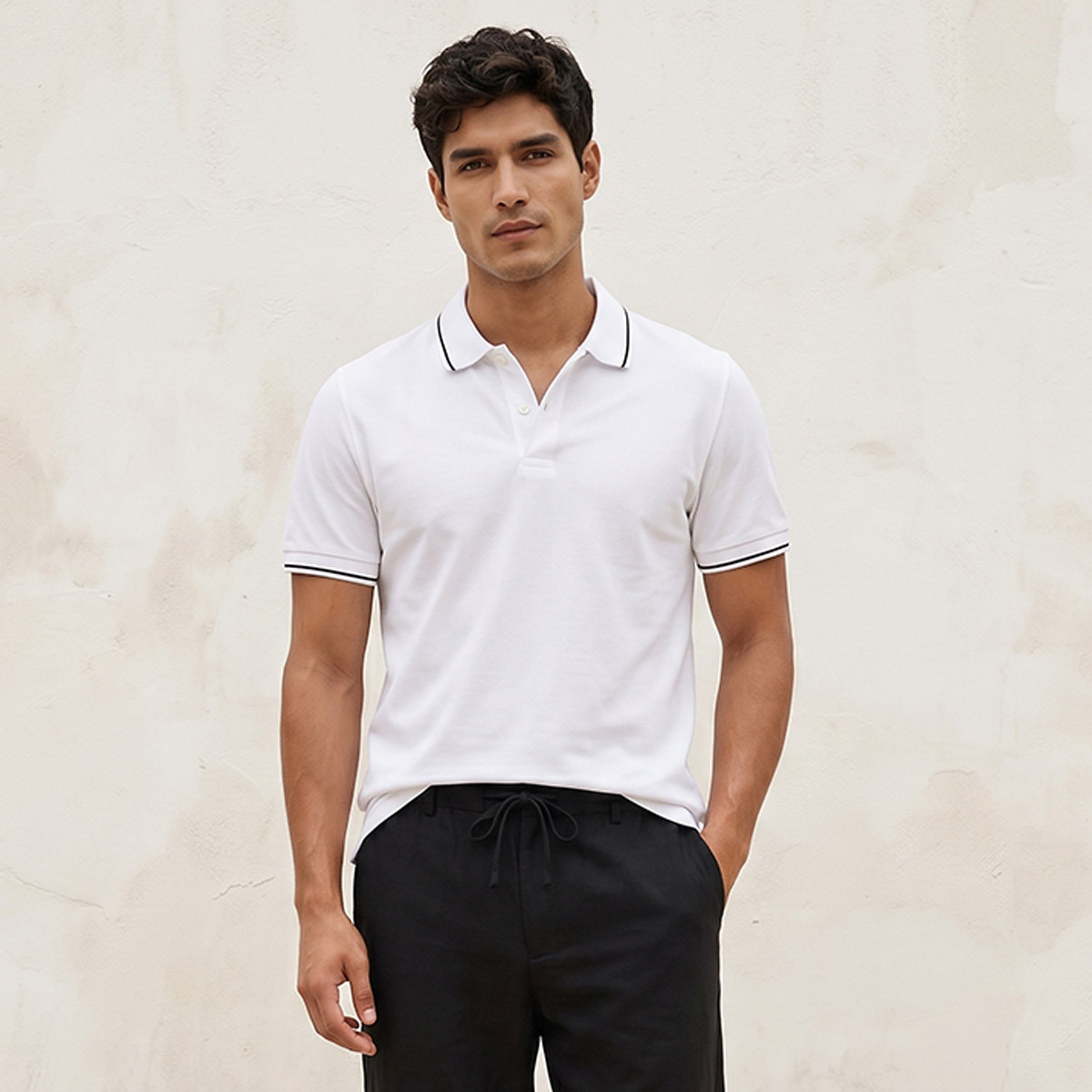 Splash Basic Short Sleeves Textured Polo T-shirt-men-clothing-tshirtsandpolos-polos-image-1