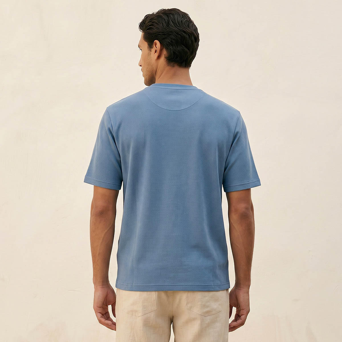 Splash Basics Regular Fit Crew Neck Textured T-shirt-men-clothing-tshirtsandpolos-tshirts-image-4
