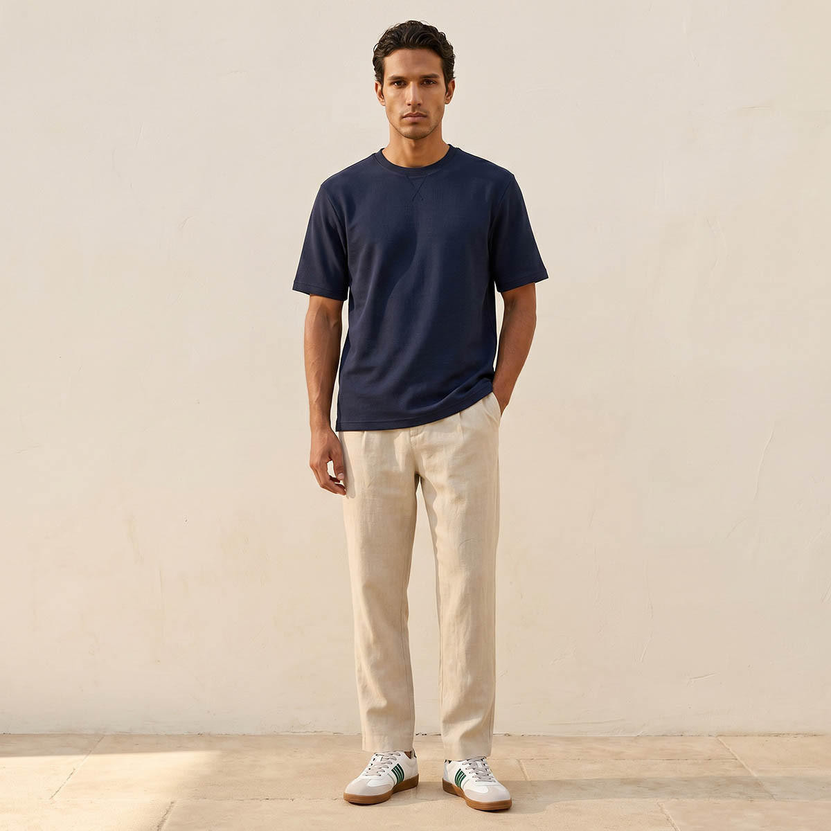 Splash Basics Regular Fit Crew Neck Textured T-shirt-men-clothing-tshirtsandpolos-tshirts-image-3
