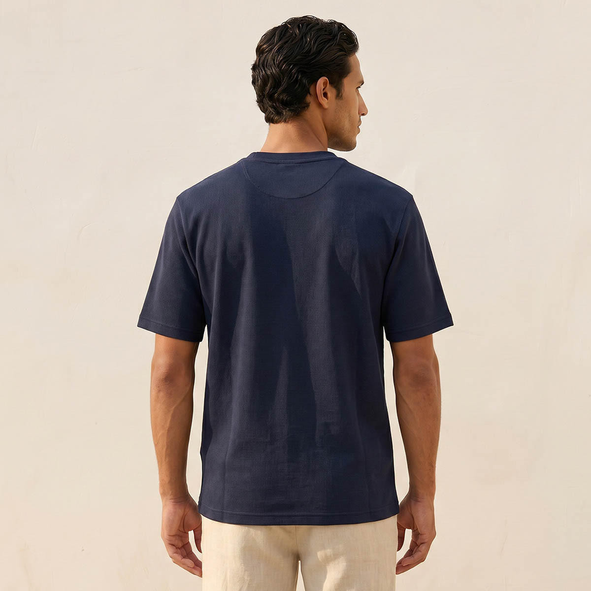 Splash Basics Regular Fit Crew Neck Textured T-shirt-men-clothing-tshirtsandpolos-tshirts-image-4