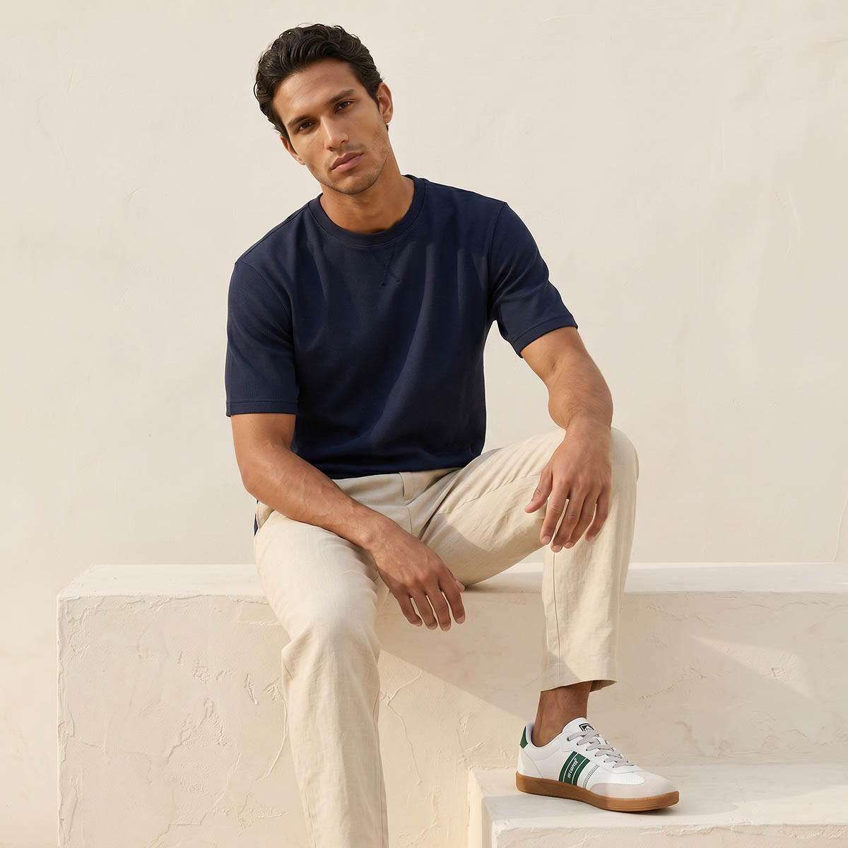 Splash Basics Regular Fit Crew Neck Textured T-shirt-men-clothing-tshirtsandpolos-tshirts-image-6