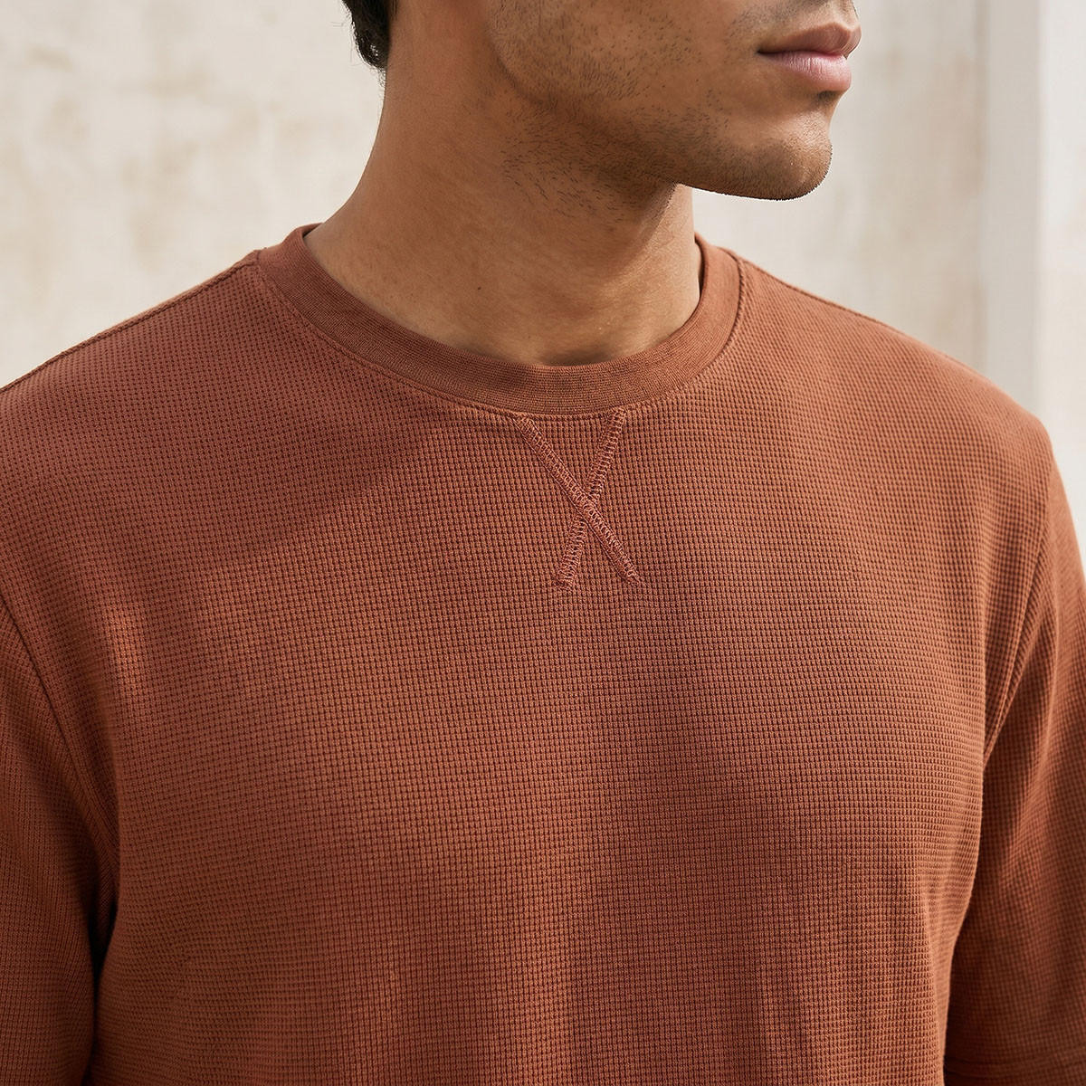 Splash Basics Regular Fit Crew Neck Textured T-shirt-men-clothing-tshirtsandpolos-tshirts-image-2