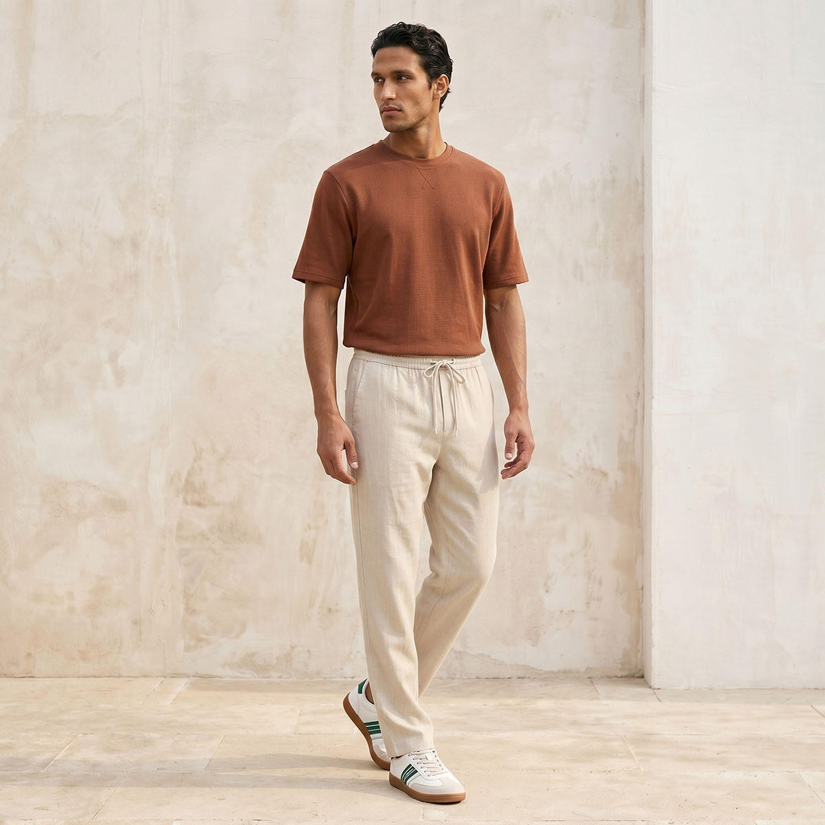 Splash Basics Regular Fit Crew Neck Textured T-shirt-men-clothing-tshirtsandpolos-tshirts-image-3