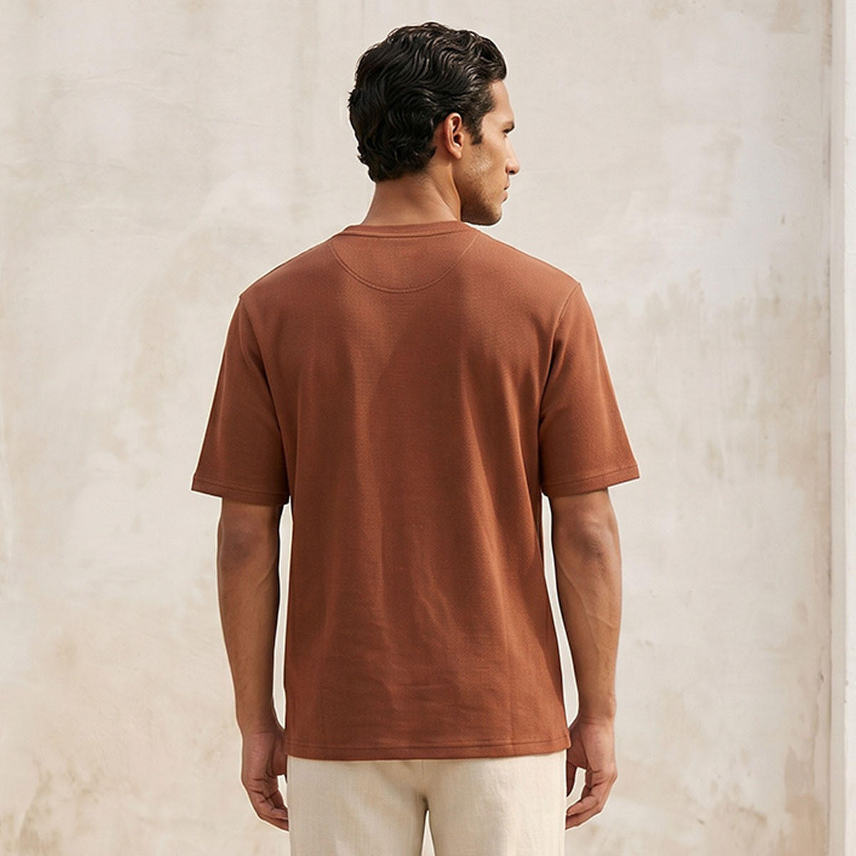 Splash Basics Regular Fit Crew Neck Textured T-shirt-men-clothing-tshirtsandpolos-tshirts-image-4