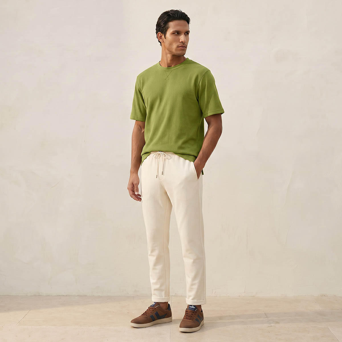 Splash Basics Regular Fit Crew Neck Textured T-shirt-men-clothing-tshirtsandpolos-tshirts-image-3