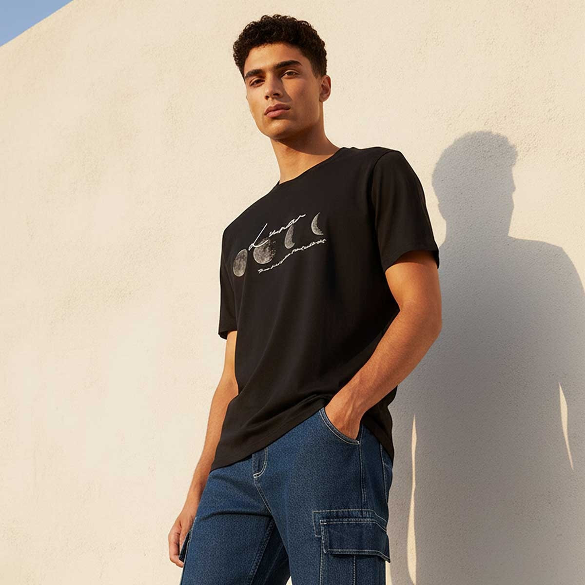 Splash Basic Slim Fit Crew Neck Short Sleeves Lunar Print T-shirt-men-clothing-tshirtsandpolos-tshirts-image-1