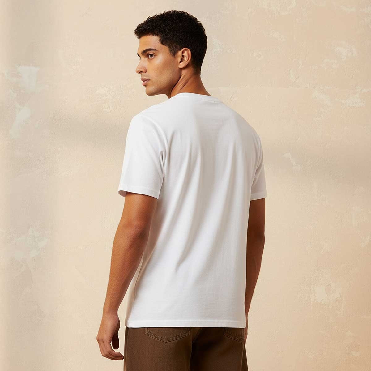 تيشيرت بقصة سليم وطبعات شعار وأكمام قصيرة وياقة ضيقة من سبلاش بيسك-men-clothing-tshirtsandpolos-tshirts-image-4