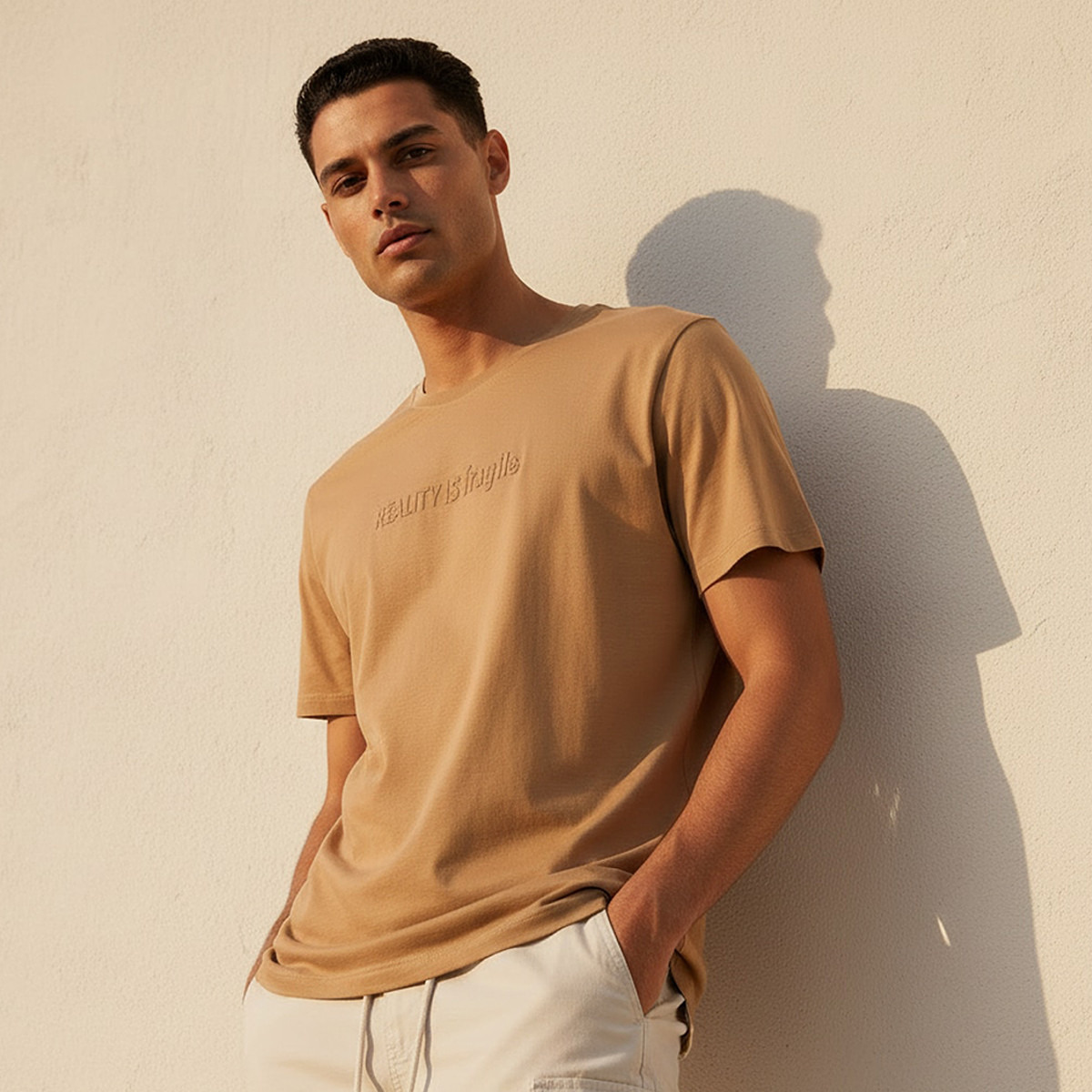 Men Slim Fit Crew Neck Short Sleeves Slogan Embossed T-shirt-PROMO_SP_QA_2FOR49_110625-image-1