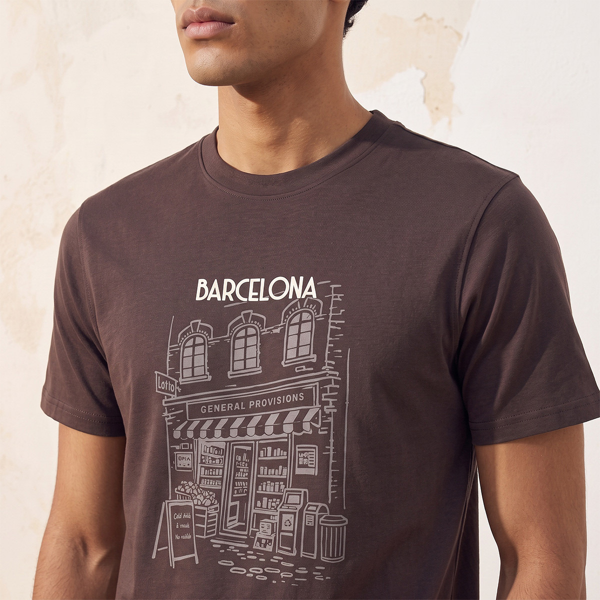 Splash Basic Slim Fit Crew Neck Short Sleeves Barcelona Print T-shirt-PROMO_SP_QA_2FOR49_110625-image-4